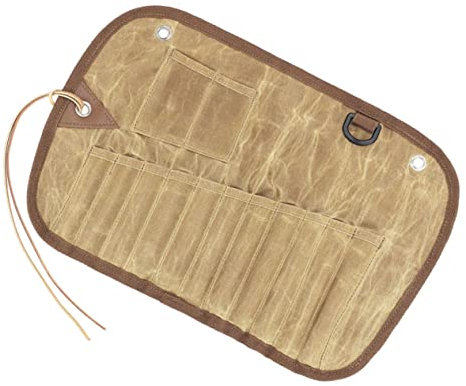 Cabilock Geschirrtasche Zum Aufhängen Aus Canvas-material Tragbare Kochutensilientasche Für Camping Und Picknick Besteck-rolltasche Zur Aufbewahrung Und Kompakten Falten