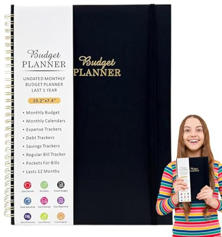 Monatlicher Finanzorganisator, monatliches Haushaltsbuch, Effektiver Rechnungsorganisator und Budgetplaner, Tragbarer Finanzplaner mit doppelseitigen Taschen für Geburtstag, Weihnachten