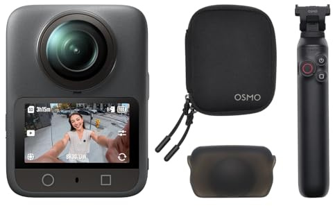 DJI Bundle Extension de Batterie Osmo 360, caméra 360 avec imagerie 360° de 1 Pouce, vidéo 360° en 8K Native, Barre d’Extension de Batterie, caméra d’Action pour Enregistrement prolongé