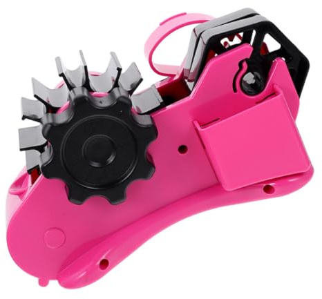STOBAZA Dévidoir de Ruban Adhésif Semi-Automatique 46 MM Rose Porte-Ruban Pratique en Plastique pour Rouleaux 1 à 3 Pouces Coupe-Ruban de Table Multifonction pour Bureau et Maison