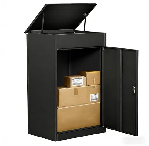 Caja para Paquetes Exterior XXL, Buzón con Compartimento para Paquetes Buzón Antirrobo con Cerradura de Código, Montaje en Pared Impermeable para Paquetes Domésticos Terraza Jardín