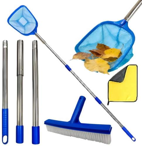 Filet De Piscine Ajustable, Écope À Mailles Fines, Kit D’Entretien Extér | Outil Polyvalent Pour Spa, Jardin, Lac, Maison, Hôtel, Camping, Élimine Débris Et Feuilles, Favorise Eau Et Propre