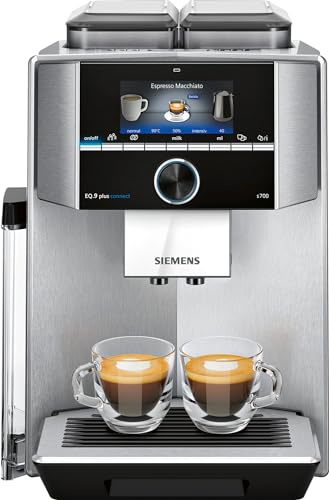 Siemens, TI9575X1DE, Kaffeevollautomat, EQ.9 plus connect s700, Home Connect App, baristaMode, Edelstahl