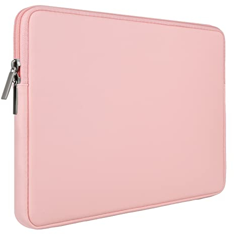RAINYEAR Funda para Portátil de 14 Pulgadas Compatible con Notebook Ultrabook Chromebook de 14 Pulgadas, Funda Protectora de Cuero PU Resistente al Agua Macbook Air M4 M3 M2 de 15 Pulgadas, Rosa
