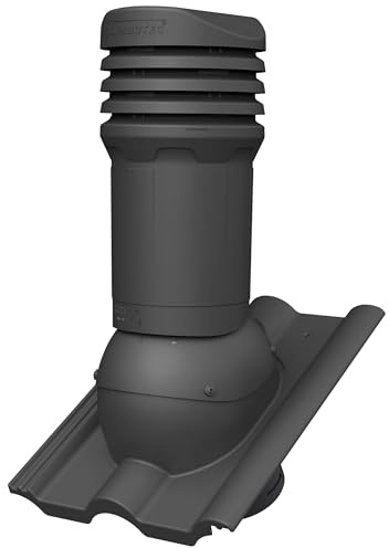 Parotec Takventilkamin - Ventilation Skorsten - Tak Skorsten - Takventil - DN125 för Braas - Frankfurter, Benders - Mecklenburger, ProDach - Doppelroman takpannor - Takventilation (RAL 7016 antracit)