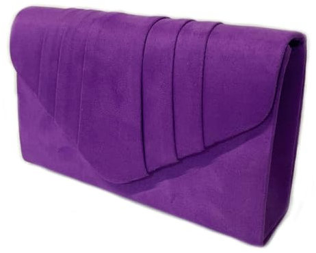 LeahWard Women's Suede Glitter Clutch Handbags Purse Wedding Bags Evening Handbags 308 (Purple)