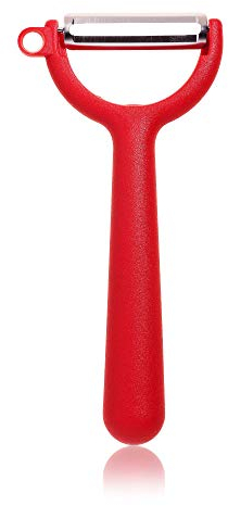 Kochblume Sparschäler | Y-Schäler glatt, Universalschäler, Edelstahl, spülmaschienengeeignet, in der bunten Box… (rot)