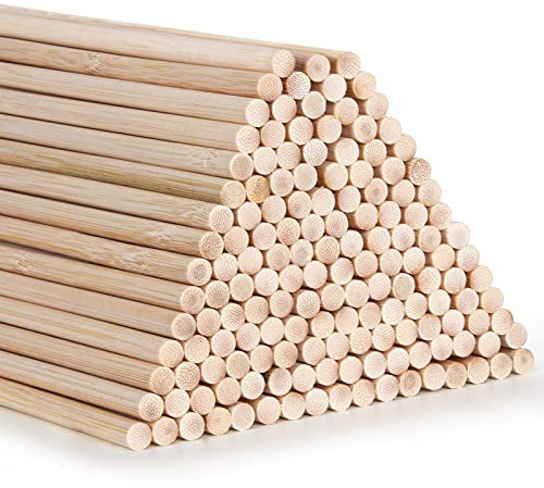 Bambu långa stavar för gör-det-själv-hantverk, bambustavar, 30 cm, gör-det-själv-pinnar, rund stick, rund träpinne för hantverk, 150 rot, högkvalitativ bambupinne (3 mm/0,12 tum)