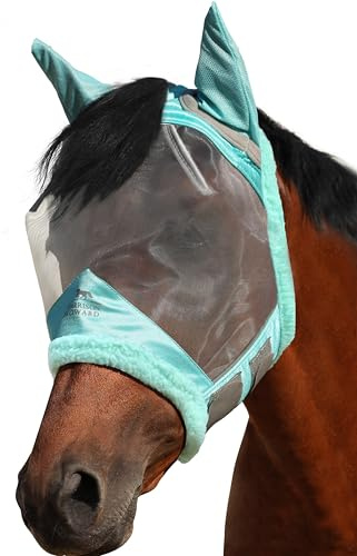 Harrison Howard CareMaster Midge-Proof Fleece Polsterung Pferde Fliegenmaske Halbes Gesicht Extra Wolle Schutz-Summer Mint
