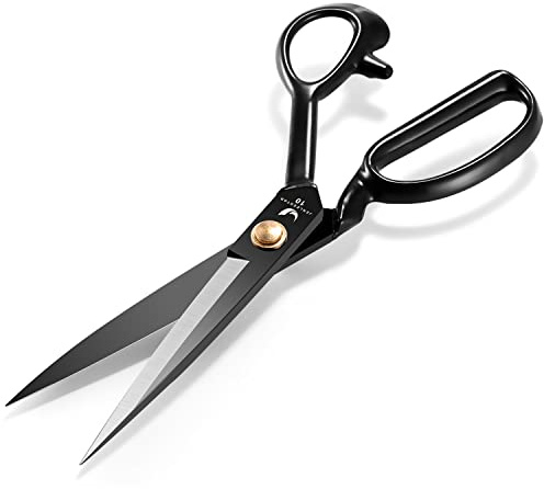 Stoffschere, 25,4 cm, zum Nähen, Schneidern, professionelle rasiermesserscharfe Schere für Schneiderei, Leder, Rohstoffe – Japan Hartstahl-Schneiderschere (Rechtshänder)