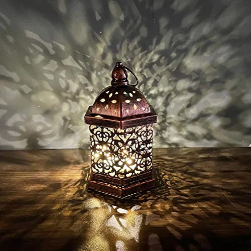SPORTARC Marokkanische Laterne, Laterne für Kerzen und elektrische Lichter, für Innen- und Außenbereich, Windabweisend, arabischer orientalischer Stil, handgefertigt, 16 x 10 cm