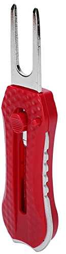 Entatial -Pitchfork, Golfgabel, praktisch, bequem, einziehbar für den Außenbereich für den Garten(rot)