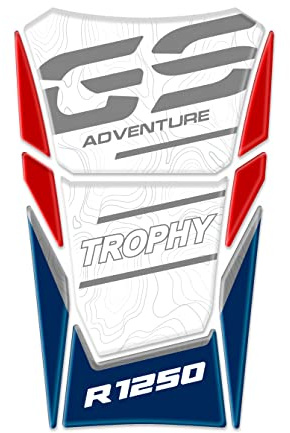Az Graphishop GP-827 Protège-réservoir en résine 3D, compatible avec BMW R 1250 GS Adventure Trophy 2022, protection contre les chocs et les rayures, accessoire moto fabriqué en Italie