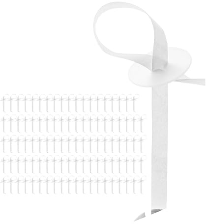 Chiusure per palloncini con nastro, 100 pz, in Bianco, nastro in polietilene antistrappo da 120 cm, nastro per palloncini con chiusura rapida per palloncini ad elio e palloni, ghirlanda di palloncini