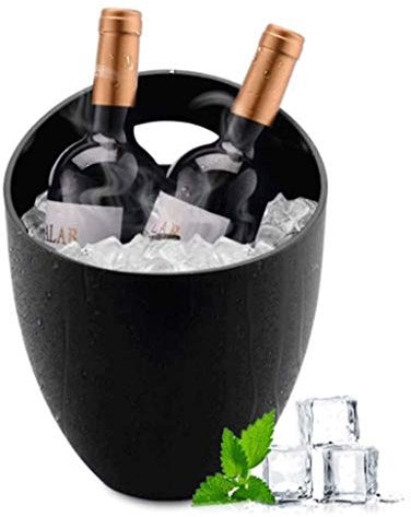 BTZHY EIS Eimer,Eiseimer Champagner Eimer,Weinkühler Sektkühler, Edelstahl Eiskübel,Eiskübel 3,6 Liter Gut für bis zu Wein- oder Champagnerflaschen Eiskübel