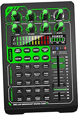 Oshhni Tarjeta de sonido mezclador de Audio Pro interfaz de Audio placa de sonido para DJ mezclador condensador 11,7 cm x 18,2 cm x 3,7 cm