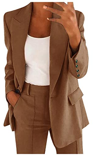 Tailleur Pantalone da Donna Pantaloni e Giacca Ufficio e Lavoro Completa Tailleur Pantalone Eleganti da Cerimonia Estivo Completo Tailleur Curvy Taglie Forti Due Pezzi Tuta Blazer