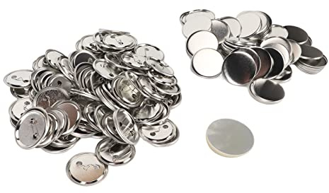 Zubehör für die Knopfherstellung, 100 Sätze Runder Button-Teile mit Glatter Oberfläche für die Geschenkherstellung (50MM)