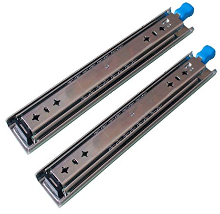 Stück Schubladenführungen mit Kugellager, Vollauszug – 101,6 cm, robuste Schienen, mit Schloss für Küchenschränke, Industrieregale, 137 kg Tragkraft, Teleskop-Gleitschiene (Silber 500 mm (50,8 cm))
