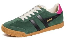 Gola Women's Elan Sneakers, Evergreen Black Fuchsia, 4 UK