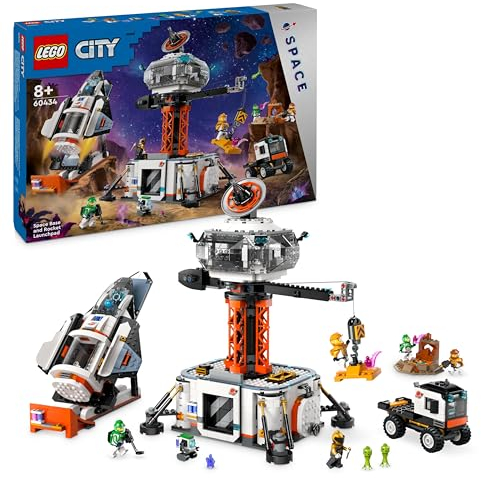 LEGO City Space Base and Rocket Launchpad Set, Toy for 8 Plus Year Old Boys & Girls, Featuring a Spaceship, 6 Minifigures, Robot and 2 Alien Figures, Gifts for Kids Who Love Cool Toys 60434