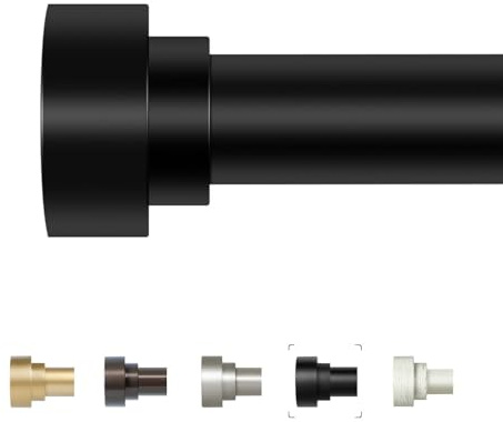 HEI! DEAR Black Curtain Rods 72 to 144 Inch(6-12FT),1 Inch Long Curtain Rod,Adjustable Heavy Duty Curtain Rods,Modern Decorative Drapery Rods,Telescoping Window Single Curtain Rod 36-150,Matte Black