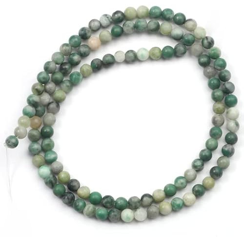 3 4 mm natürliche Achat-Labradorit-Quarzkristall-Steinperlen, runde lose Perlen für Schmuckherstellung, DIY-Armband, 15 Zoll, grüner Fleck, 2 mm, 180 Stück