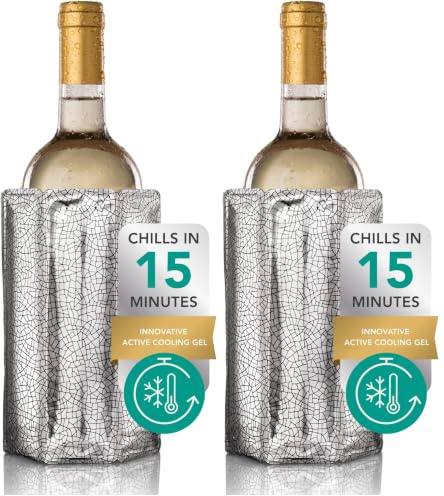 Vacu Vin 38803606 Rapid Ice Wine Cooler - Silver, 176x145x25 (Packung mit 2)