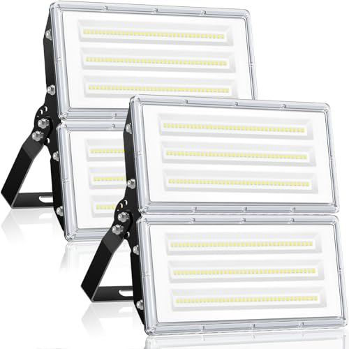 YIQIBRO Projecteur LED Extérieur 200W,2 en 1 20000LM Spot Extérieur 2 Pièce | 6500K 85-265V Lampe LED avec Transformateur, IP67 Étanche Eclairage Exterieur pour Jardin Terrasse Garage Usine Stade Square