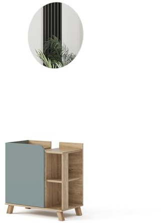 Vicco Set di mobili da bagno Karen, Sonoma/Grigio-blu, 2 parti