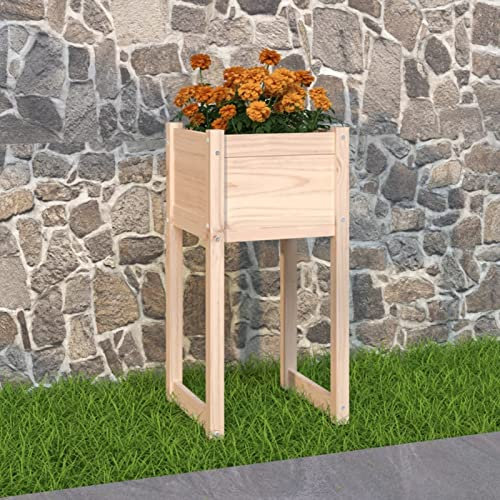 Homgoday Fioriera Grigliato per Giardino, Fioriera 40x40x81 cm in Legno Massello di Pino, Fioriera Grigliato per Giardino, Fioriera da Esterno,Fioriera Balcone