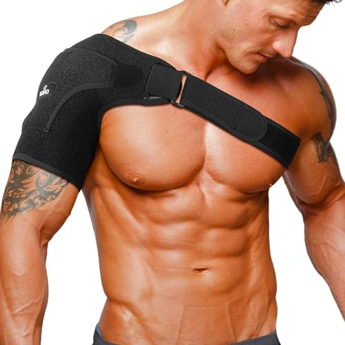 Oridn Adjustable Shoulder Support Brace for Tendonitis, Pain Relief, Dislocated Joints with Ice Pack Pocket – Comfortable Rotator Cuff Shoulder Support for Men and Women, Fits Left and Right Shoulder