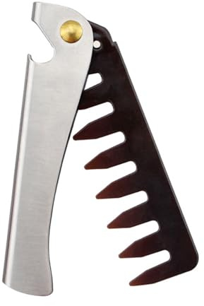 Healeved Pettine Pieghevole Uomo in Acciaio Inossidabile 4.3X1.2 Pettine Antistatico Con Denti Lisci Per Massaggio Cuoio Capelluto Portatile Per Viaggi Cura Dei Capelli Quotidiana