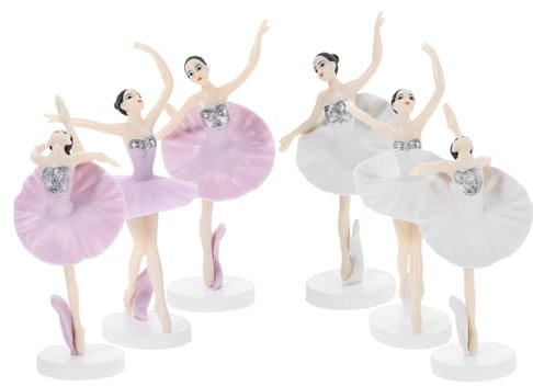 WHAMVOX 6stücke Ballerina Tortenaufleger Mit Sockel Farbige Dekoration Für Geburtstagstorten Und Feiern Für Ballett Und Mottopartys