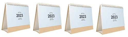 SEWACC 4 Stück Schreibtischkalender Kalender 2022-2023 Klappkalender 2023 Tisch-stehkalender Standkalender Desktop-monatskalender Kalender Für Den Täglichen Gebrauch Eisen Blue