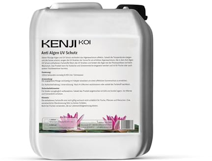 KENJI KOI Anti Algen UV Schutz 5L für 400000 L Teichwasser | Teichpflege gegen Fadenalgen und grünes Wasser | Anti Algen UV Schutz | Teichwasseraufbereiter für klares Wasser