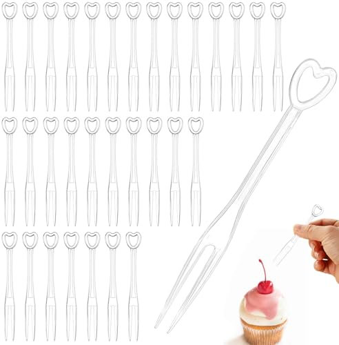 ANBOO 200 forchette da frutta, mini forchette da frutta in plastica, forchetta per patatine fritte Bento Food Fruit Forks Mini frutta cibo torta forchetta