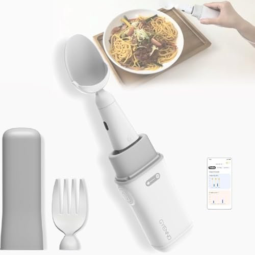 GAYAYAS Cuillère Parkinson, Cuillère et Fourchette Fixes avec Auto-Stabilisation Intelligente, pour Les Patients Atteints de La Maladie de Parkinson Ou Souffrant de Tremblements Couverts