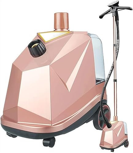 IUBGFTO Vaporizador de Ropa Profesional Resistente para eliminación rápida de Arrugas Comercial 30S con Tanque de Agua de 3,0 litros, Plancha de Vapor de Mano (Rosa con Percha)