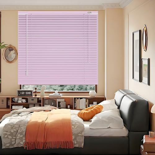 Alu-Jalousie Fenster Rollo tür Schlafzimmer, Aluminium-Jalousette Innenjalousien, Sonnenschutz, Sichtschutz 25cm 45cm 70cm 90cm 115cm 120cm 160cm tür Küche, Haushalt(Pink)