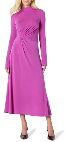 Amazon Essentials Mujer Vestido Maxi Corto de Manga Larga, Entallado y con Vuelo