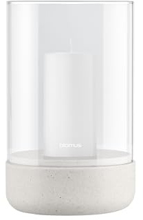 blomus Windlicht -Calma- | Farbe Moonbeam | Größe M | (exkl. Kerze) | Aus Polyresin und Glas; Für stimmungsvolles Kerzenlicht; Ø 12 x H 20 cm