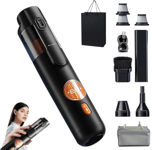 NNBWLMAEE 5-In-1 Smart Handheld Vacuum Cleaner Kit, 2026 Upgraded Handheld Cordless Mini Vacuum, 15kPa Strong Suction, for Cleaning Car, Sofas & Pet Hair (Black)