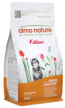 almo nature Holistic Kitten mit Huhn und Reis- Trockenfutter für Katzenjunge, Aller Rassen 6er Pack (6x400g)