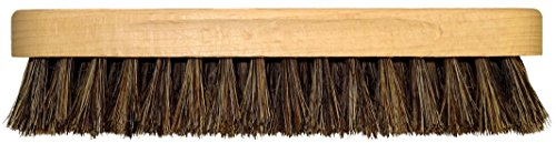 DELARA Große Glanzbürste aus Holz mit Griffkehlen; weiche, hochwertige Rosshaar-Borsten; Farbe: Braun