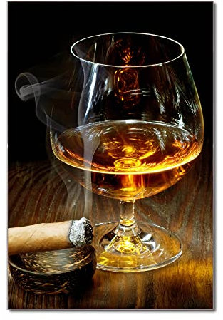 banjado Glas Magnettafel (40 x 60cm) - Magnetwand Glas - Magnetpinnwand als Memoboard - Pinnwand Magnettafel Küche, Büro, Kinderzimmer - Whiskey & Cigar