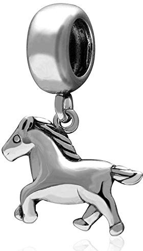 925 Sterling Silber Baby Pferd Charm Tier Charm Haustier Charm Geburtstag Charm für Pandora Bettelarmband (A)