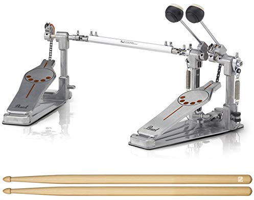 PEARL P-932 Doppelfussmaschine Bassdrum-Pedal + shop2rock Drumsticks