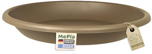 MePla Sous-pot pour pot de fleurs Cilindro - Plateau rond en plastique - Résistant aux intempéries - Résistant aux UV - Ø 49 cm (Intérieur: ø 35,5 cm) - Taupe