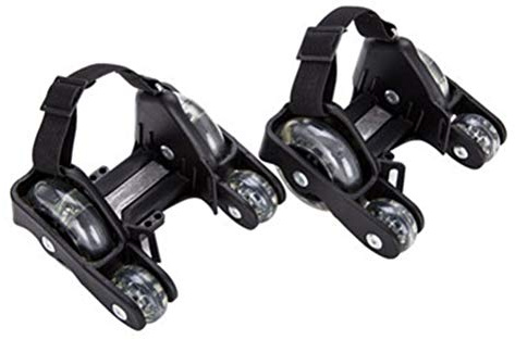 GFYWZ Rollschuhe, Blinkende Fersenräder Mit Verstellbarem Riemen Einfache Rollschuhe/Skateschuhe Flashy Rollers Für Erwachsene Kinder,Schwarz